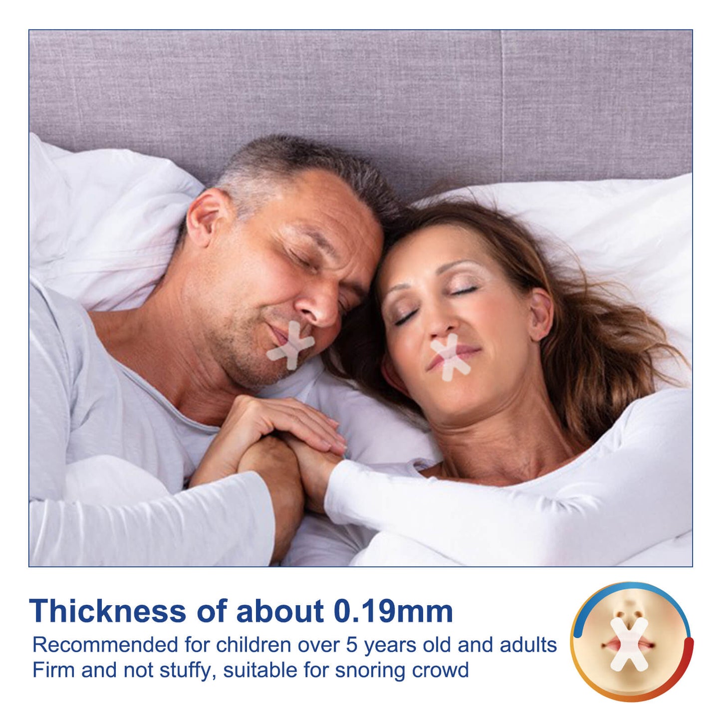 Munn plástrar fyrir svefn 120x plástrar í pakka (mouth tape)