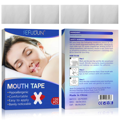 Munn plástrar fyrir svefn 120x plástrar í pakka (mouth tape)